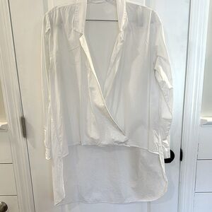 Zara Basic Collection, White High-Low Dress Shirt, Sz. M.
